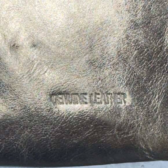 Kate Landry Genuine Leather Metallic Gold Wallet Multiple Card Slots Zipper Pock - Picture 6 of 8